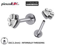 Titanium 16G Helix Stud Dog Paw Cartilage Piercing, Tragus Earrings, Forward Helix  - Internally Threaded Body Jewellery Ear Piercing