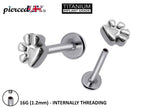 Titanium 16G Helix Stud Dog Paw Cartilage Piercing, Tragus Earrings, Forward Helix  - Internally Threaded Body Jewellery Ear Piercing
