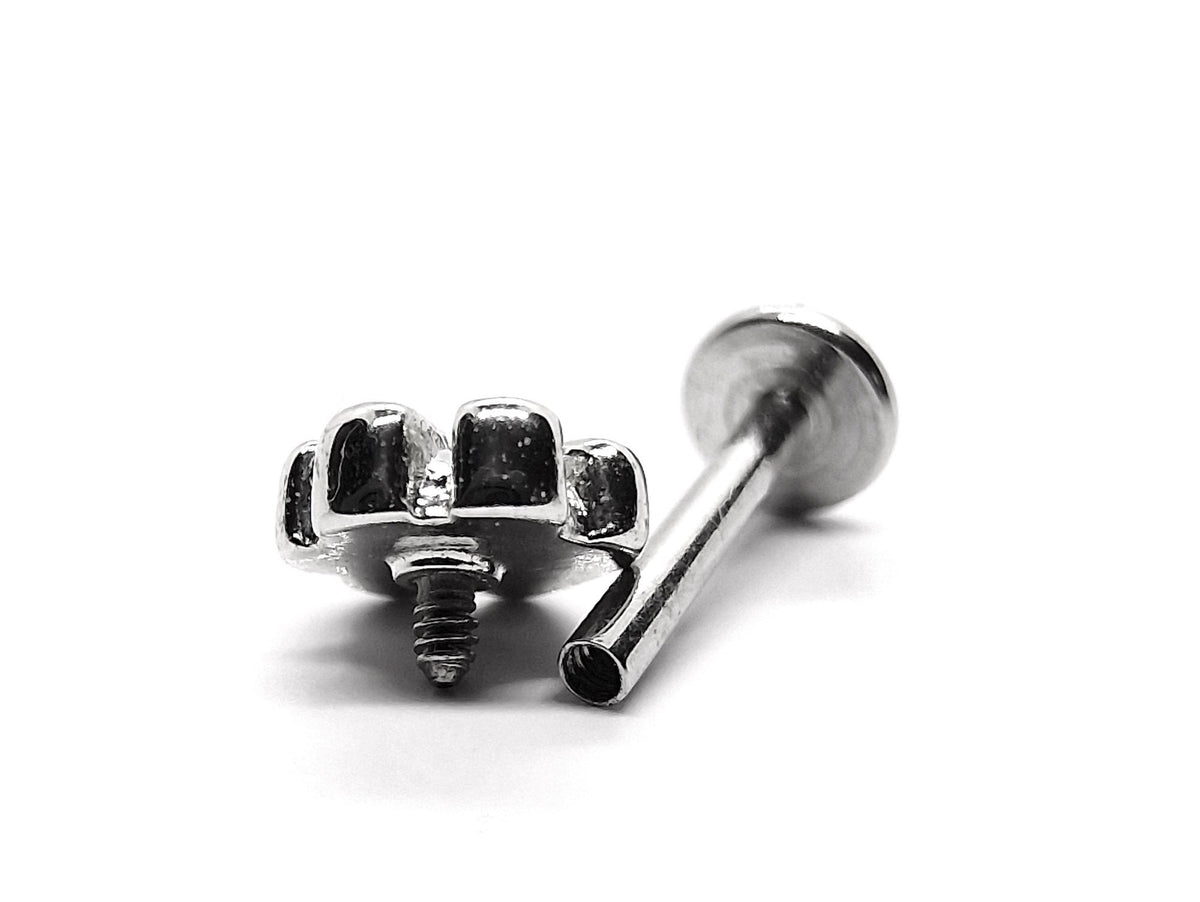 Titanium 16G Helix Stud Dog Paw Cartilage Piercing, Tragus Earrings, Forward Helix  - Internally Threaded Body Jewellery Ear Piercing