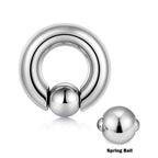 [DEACTIVATED]Titanium Big Gauge Captive Bead Ring with Spring Ball and Closure Ball – Piercings for Ear, Septum Ring, Lip, Nipple Rin Gauge 8g to 00g