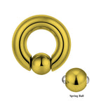 [DEACTIVATED]Titanium Big Gauge Captive Bead Ring with Spring Ball and Closure Ball – Piercings for Ear, Septum Ring, Lip, Nipple Rin Gauge 8g to 00g