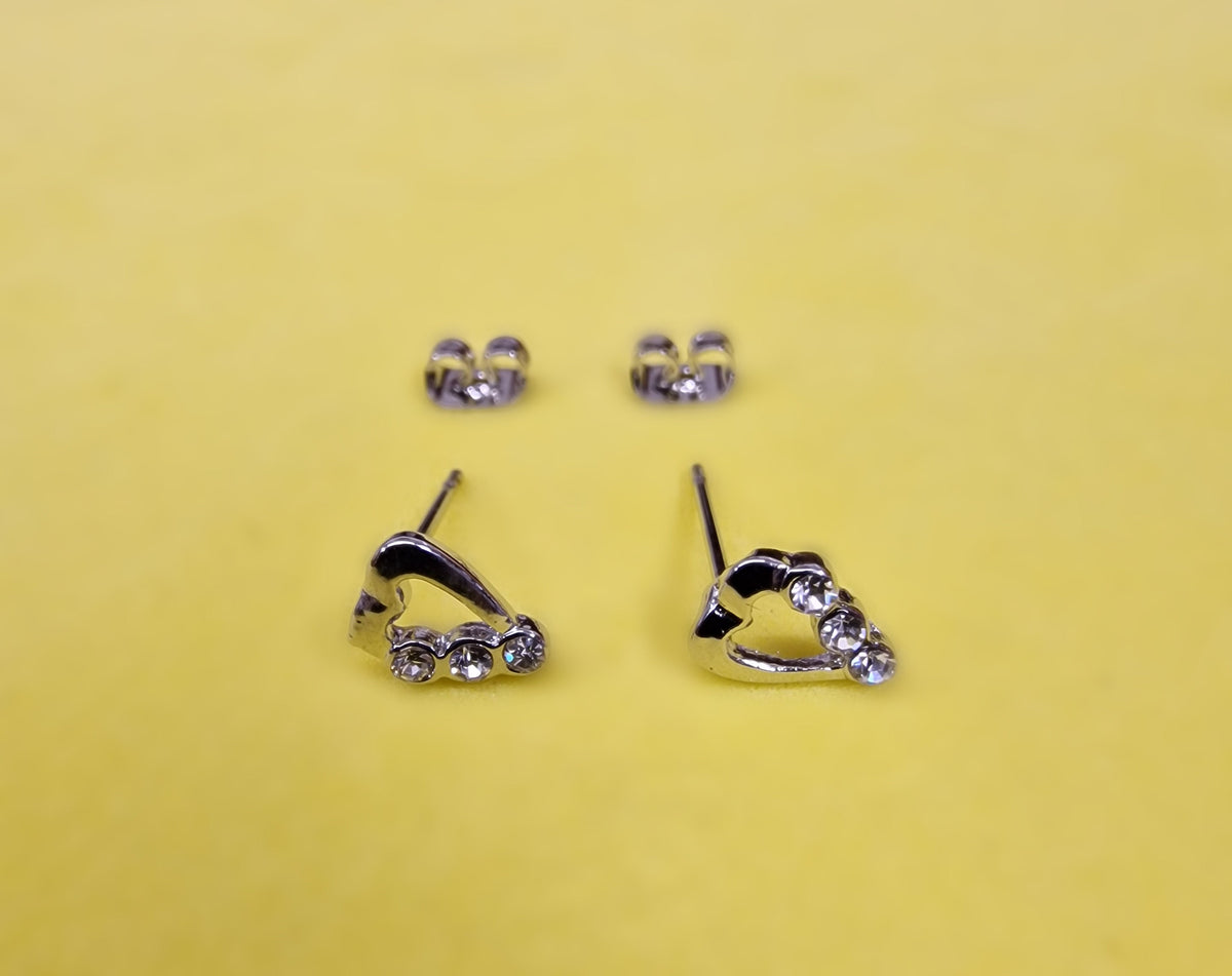 Heart Stud Earrings Fashion Jewelry for Women - High Quality and Sparkling CZ Crystals Earrings Packed in a Gift Box