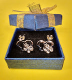 Double Butterfly Stud Earrings Fashion Jewelry for Women - High Quality and Sparkling CZ Crystals Earrings Packed in a Gift Box