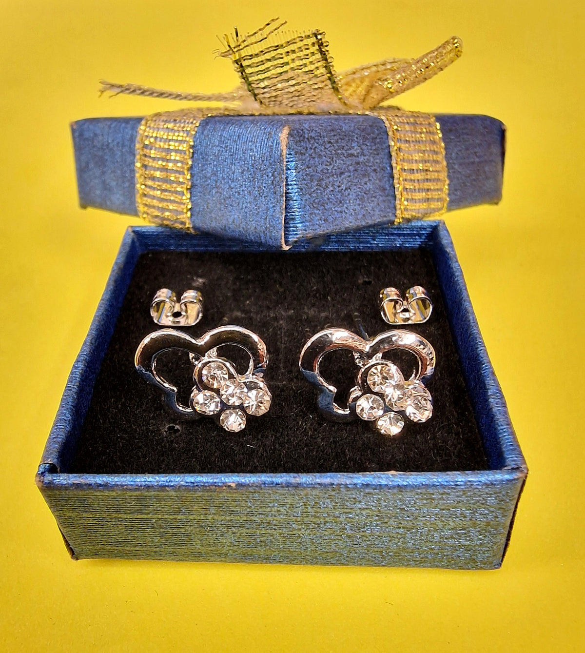 Double Butterfly Stud Earrings Fashion Jewelry for Women - High Quality and Sparkling CZ Crystals Earrings Packed in a Gift Box