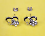 Double Butterfly Stud Earrings Fashion Jewelry for Women - High Quality and Sparkling CZ Crystals Earrings Packed in a Gift Box