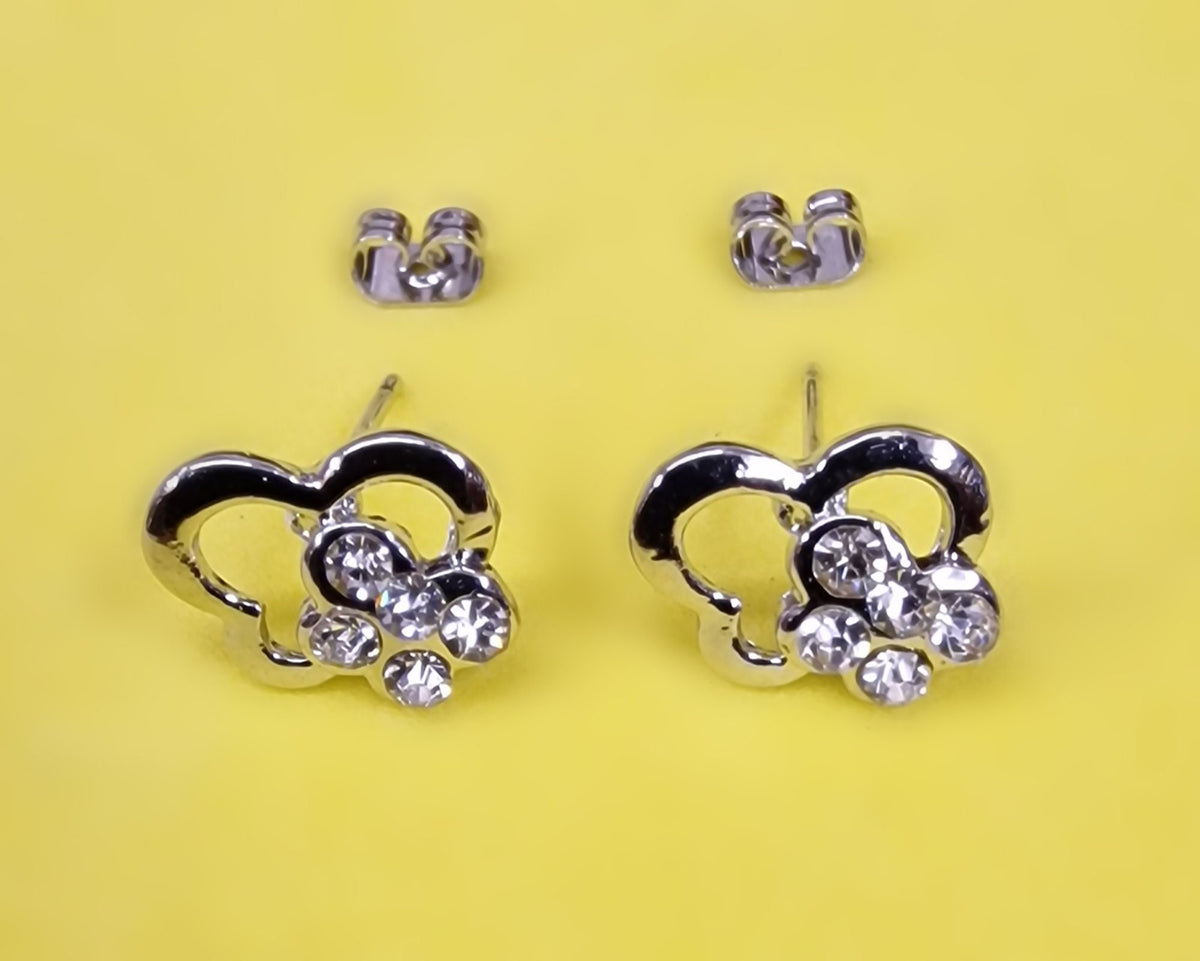 Double Butterfly Stud Earrings Fashion Jewelry for Women - High Quality and Sparkling CZ Crystals Earrings Packed in a Gift Box