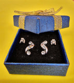 Stud Earrings S Shape Fashion Jewelry for Women - High Quality and Sparkling CZ Crystals Earrings Packed in a Gift Box
