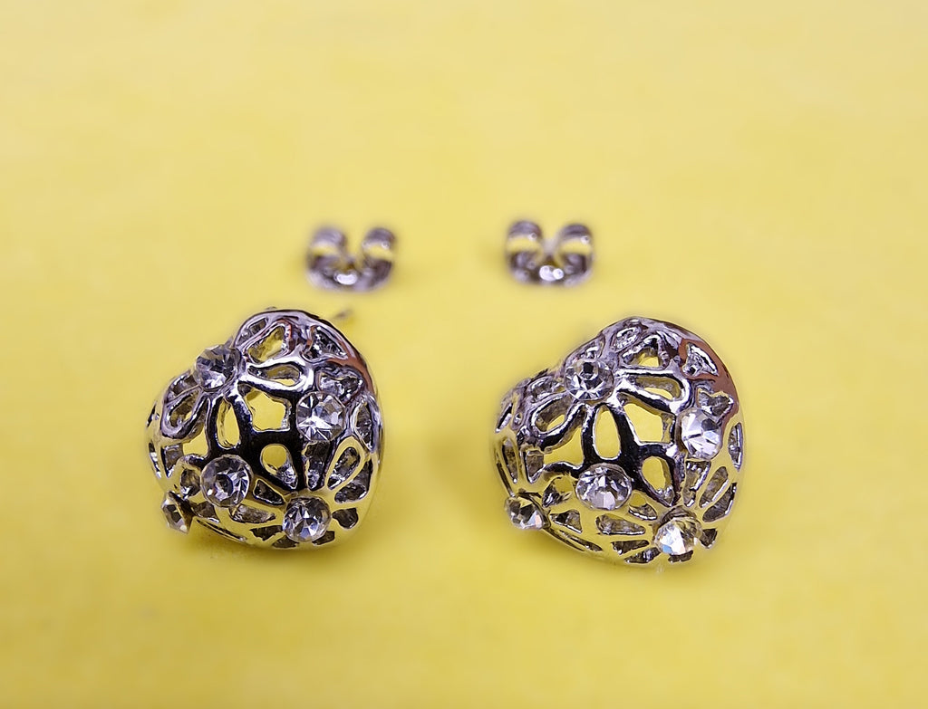 Filigree Style Stud Earrings Fashion Jewelry for Women - High Quality and Sparkling CZ Crystals Earrings Packed in a Gift Box