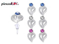 Hypoallergenic Earrings Studs Set - Plastic Post Earrings Heart Design with Round Crystal Set - You get 3 pairs
