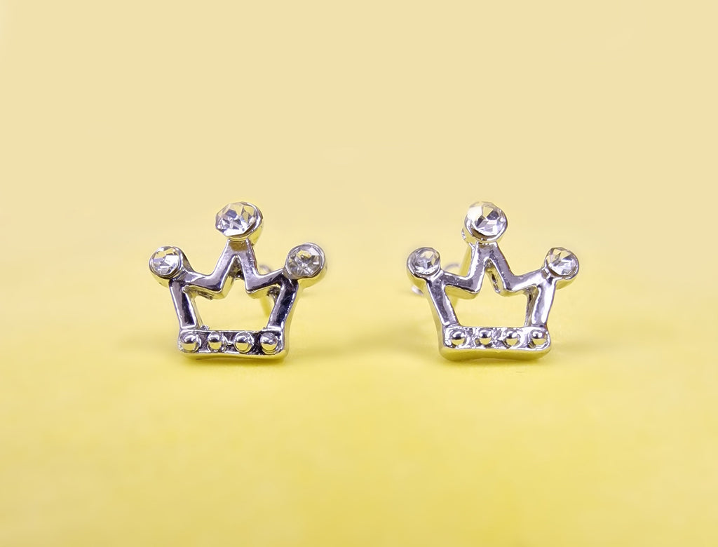 Stud Earrings Crown Design Fashion Jewelry for Women - High Quality and Sparkling CZ Crystals Earrings Packed in a Gift Box