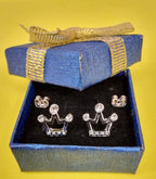 Stud Earrings Crown Design Fashion Jewelry for Women - High Quality and Sparkling CZ Crystals Earrings Packed in a Gift Box