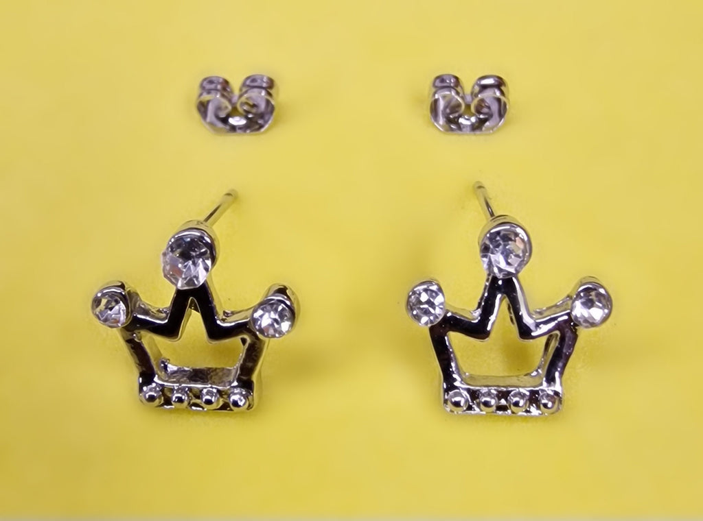 Stud Earrings Crown Design Fashion Jewelry for Women - High Quality and Sparkling CZ Crystals Earrings Packed in a Gift Box