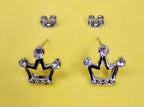 Stud Earrings Crown Design Fashion Jewelry for Women - High Quality and Sparkling CZ Crystals Earrings Packed in a Gift Box