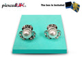 Pearl Earrings Three Leaves Design Fashion Jewelry for Women - High Quality and Sparkling CZ Crystals Earrings Packed in a Gift Box