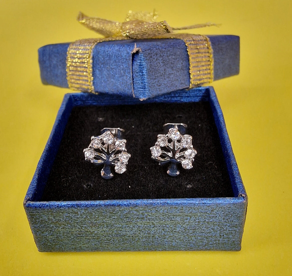 Tree of Life Stud Earrings Fashion Jewelry for Women - High Quality and Sparkling CZ Crystals Earrings Packed in a Gift Box