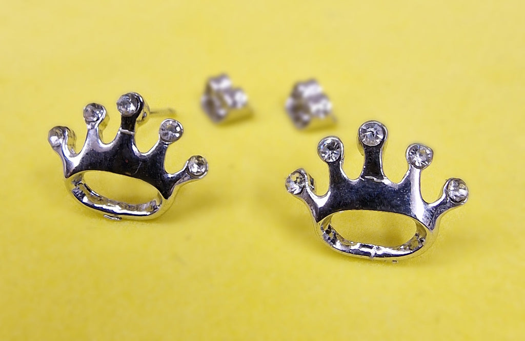 Crown Stud Earrings Fashion Jewelry for Women - High Quality and Sparkling CZ Crystals Earrings Packed in a Gift Box