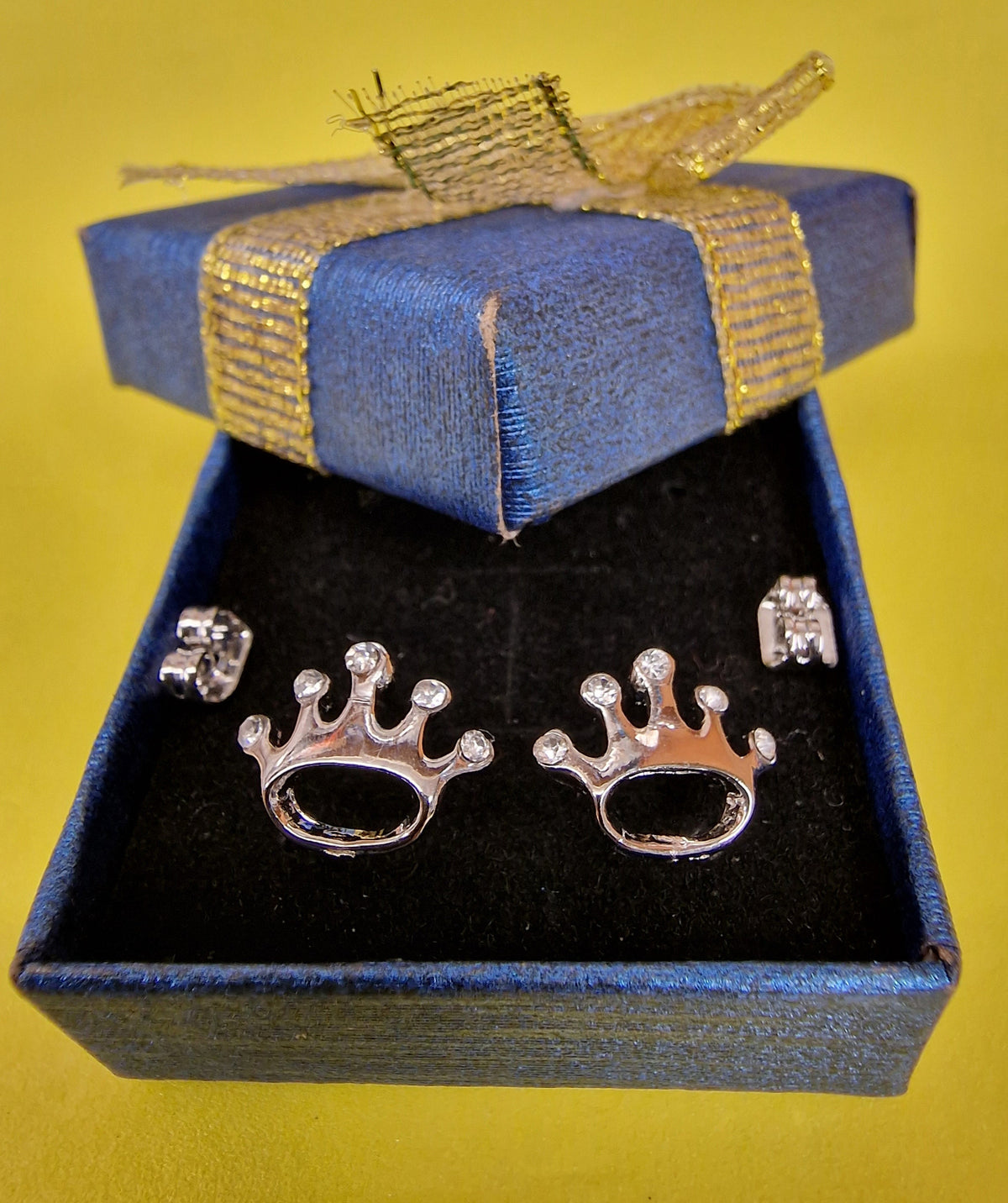 Crown Stud Earrings Fashion Jewelry for Women - High Quality and Sparkling CZ Crystals Earrings Packed in a Gift Box