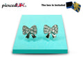 Ribbon Bow Stud Earrings Fashion Jewelry for Women - High Quality and Sparkling CZ Crystals Earrings Packed in a Gift Box