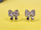 Ribbon Bow Stud Earrings Fashion Jewelry for Women - High Quality and Sparkling CZ Crystals Earrings Packed in a Gift Box