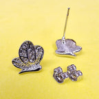 Silver Butterfly Stud Earrings Fashion Jewelry for Women - High Quality and Sparkling CZ Crystals Earrings Packed in a Gift Box