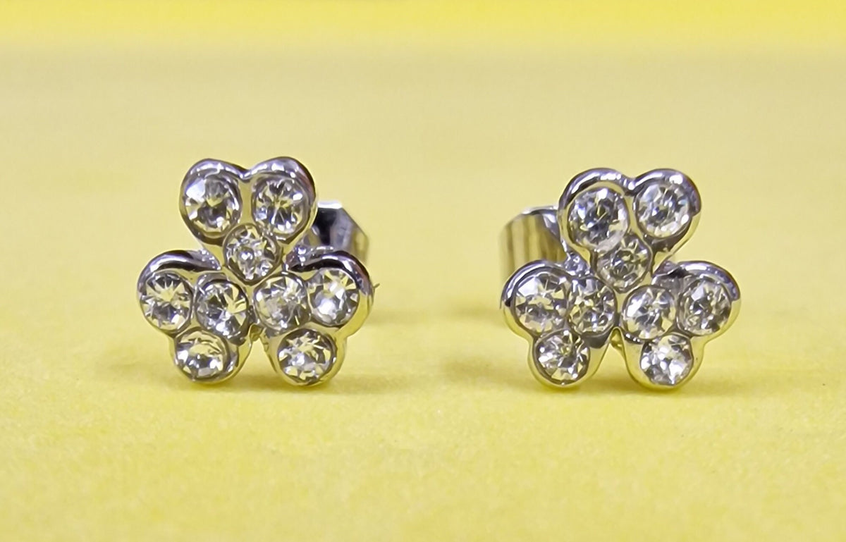 Clover Leaf Stud Earrings Fashion Jewelry for Women - High Quality and Sparkling CZ Crystals Earrings Packed in a Gift Box