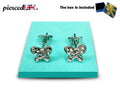 Butterfly Stud Earrings Fashion Jewelry for Women - High Quality and Sparkling CZ Crystals Earrings Packed in a Gift Box