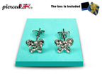 Butterfly Stud Earrings Fashion Jewelry for Women - High Quality and Sparkling CZ Crystals Earrings Packed in a Gift Box