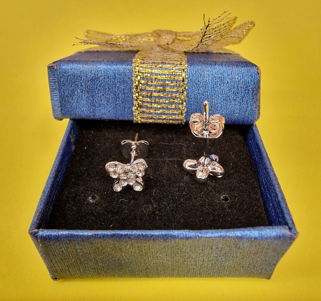 Butterfly Stud Earrings Fashion Jewelry for Women - High Quality and Sparkling CZ Crystals Earrings Packed in a Gift Box