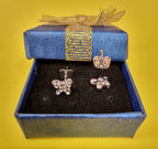 Butterfly Stud Earrings Fashion Jewelry for Women - High Quality and Sparkling CZ Crystals Earrings Packed in a Gift Box