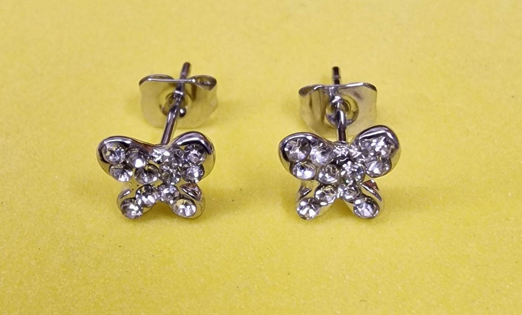 Butterfly Stud Earrings Fashion Jewelry for Women - High Quality and Sparkling CZ Crystals Earrings Packed in a Gift Box