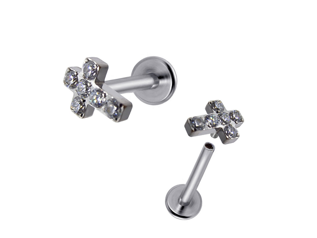 Titanium 18G Helix Stud Earrings, Tragus and Cartilage Earrings  - 8mm Internally Threaded Body Jewellery Ear Piercing