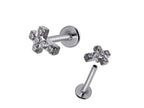 Titanium 18G Helix Stud Earrings, Tragus and Cartilage Earrings  - 8mm Internally Threaded Body Jewellery Ear Piercing