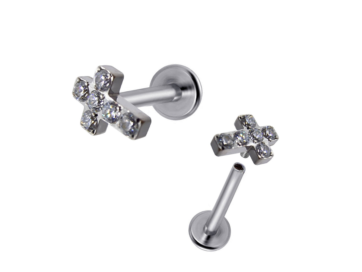 Titanium 18G Helix Stud Earrings, Tragus and Cartilage Earrings  - 8mm Internally Threaded Body Jewellery Ear Piercing