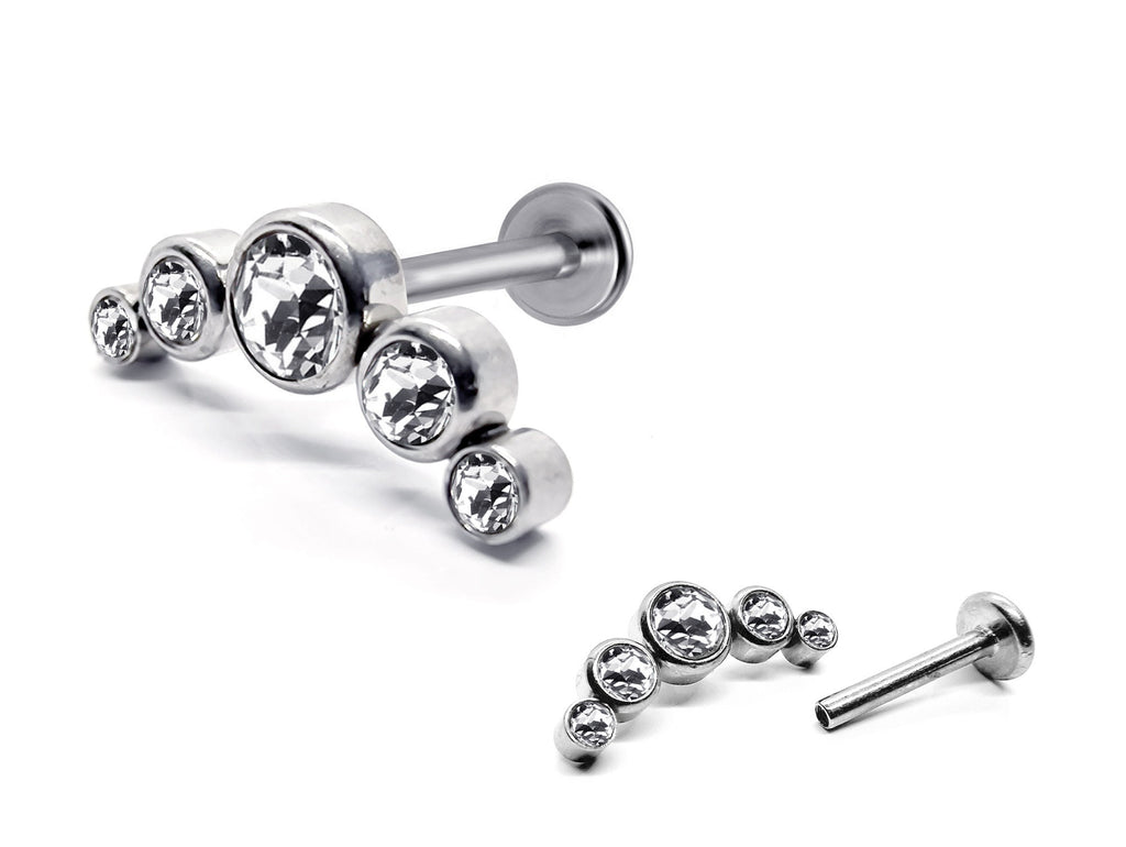 Titanium 16G Helix Stud Cartilage Piercing, Tragus Earrings, Forward Helix  - Internally Threaded Body Jewellery Ear Piercing