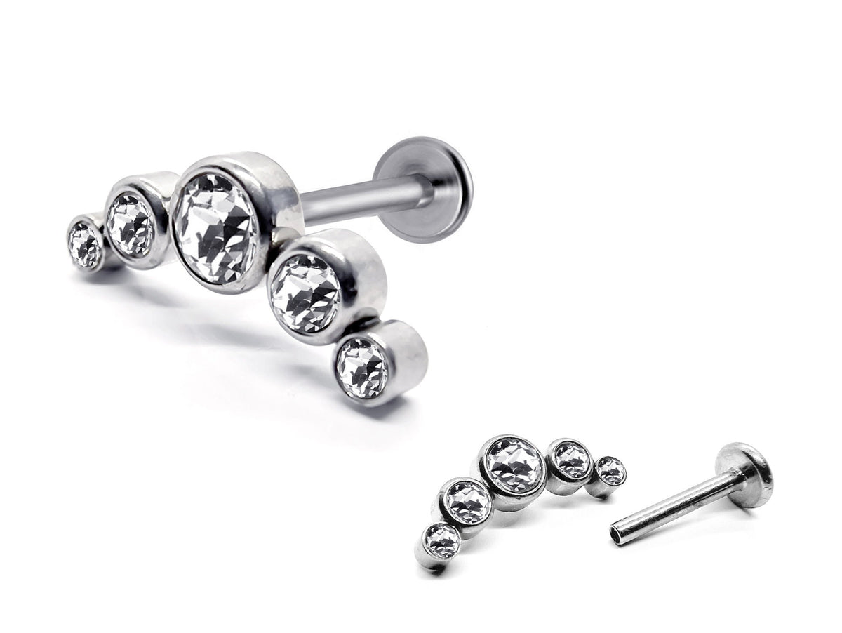 Titanium 16G Helix Stud Cartilage Piercing, Tragus Earrings, Forward Helix  - Internally Threaded Body Jewellery Ear Piercing