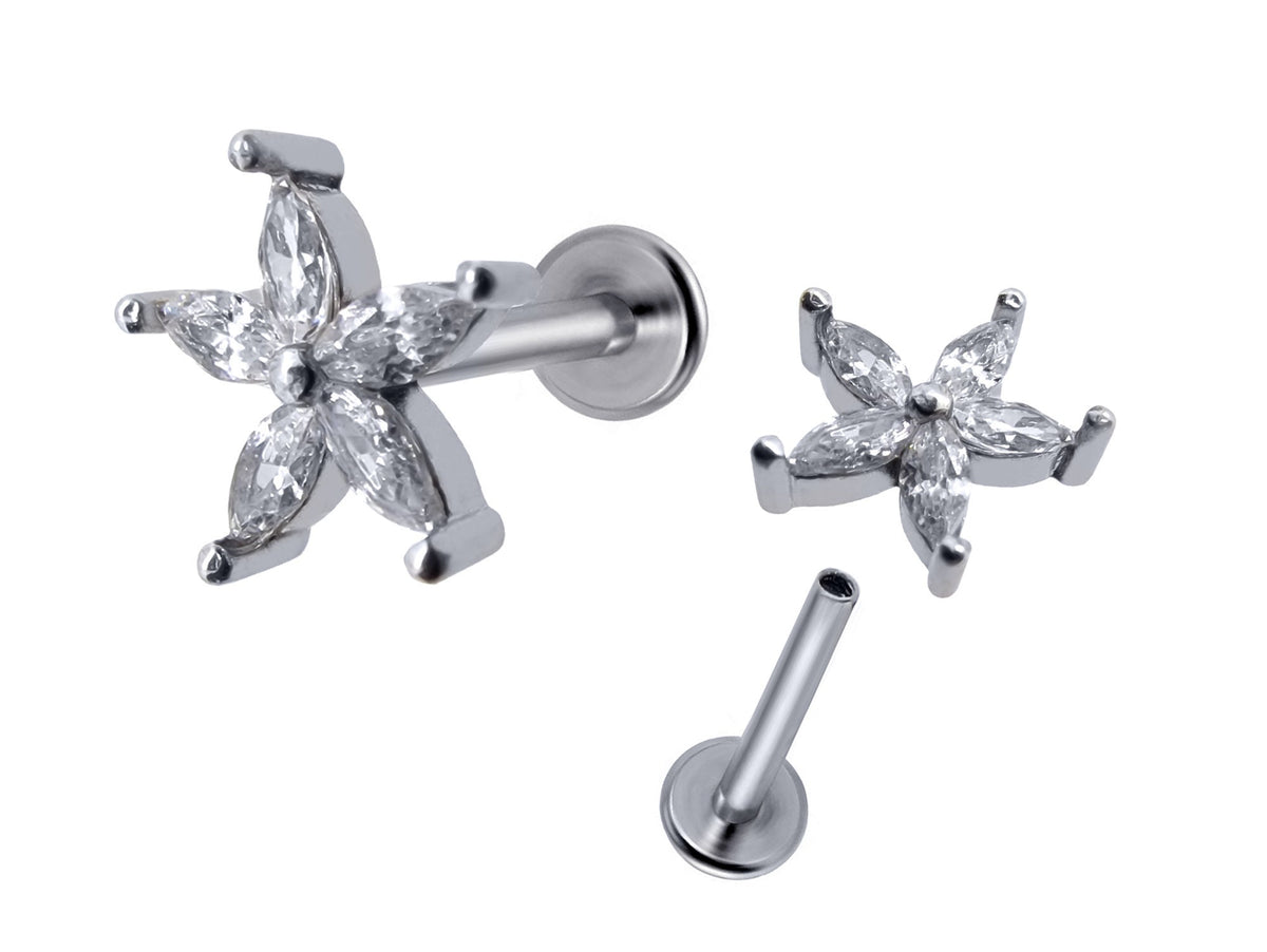 Titanium 16G Helix Stud Cartilage Piercing, Tragus Earrings, Forward Helix  - Internally Threaded Body Jewellery Ear Piercing