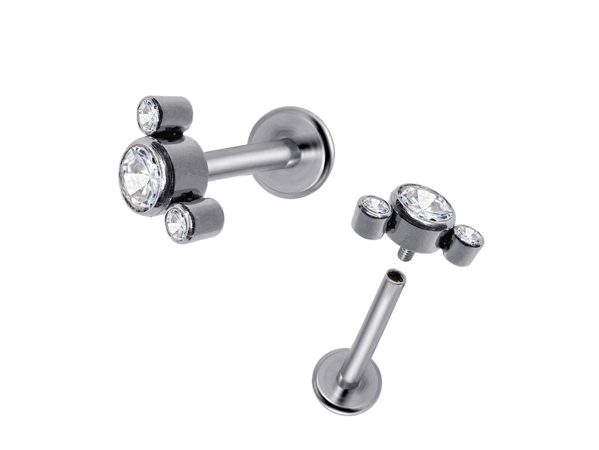 Titanium 18G Helix Stud Earrings, Tragus and Cartilage Earrings  - 8mm Internally Threaded Body Jewellery Ear Piercing