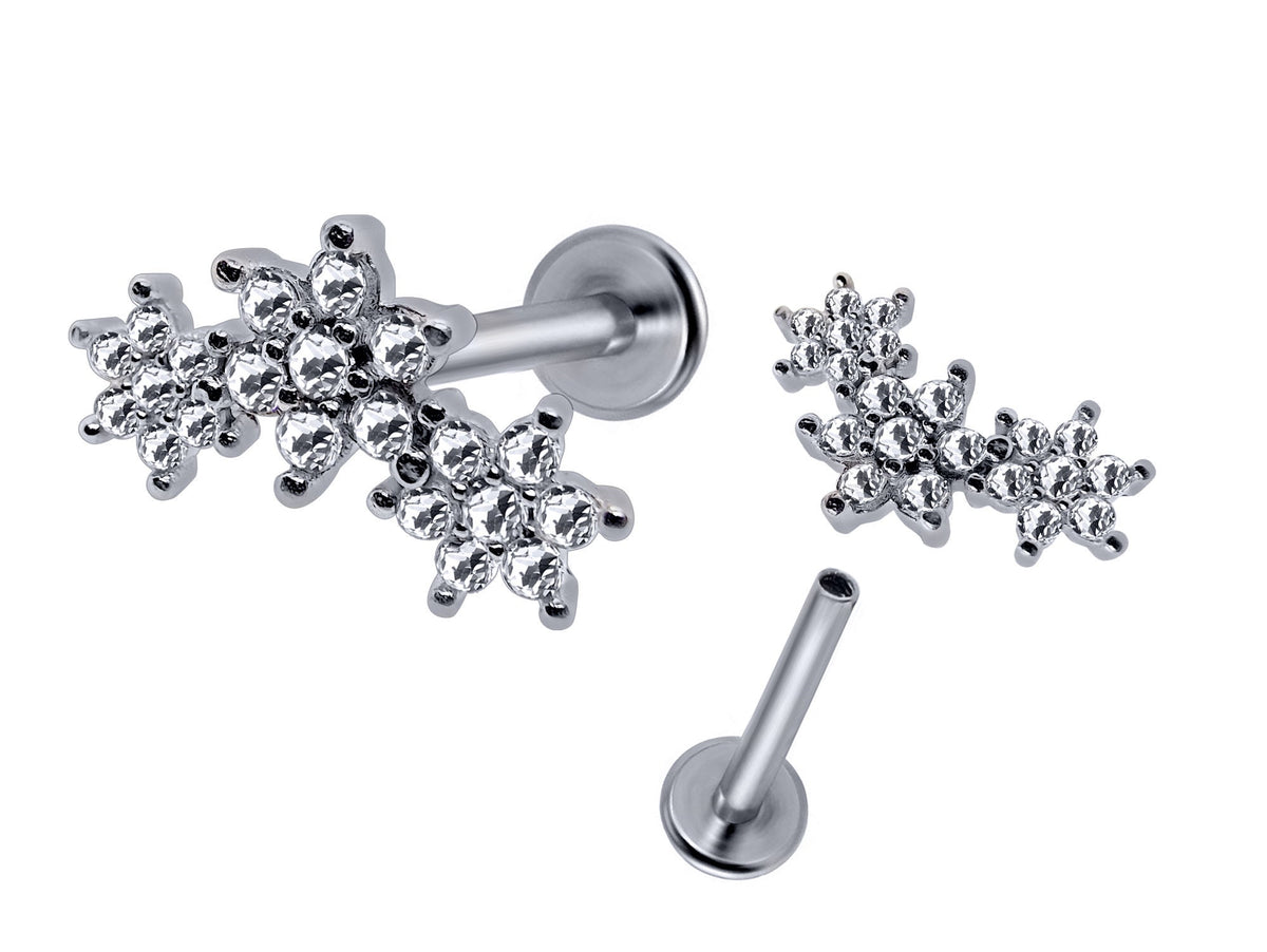 Titanium 16G Helix Stud Cartilage Piercing, Tragus Earrings, Forward Helix  - Internally Threaded Body Jewellery Ear Piercing