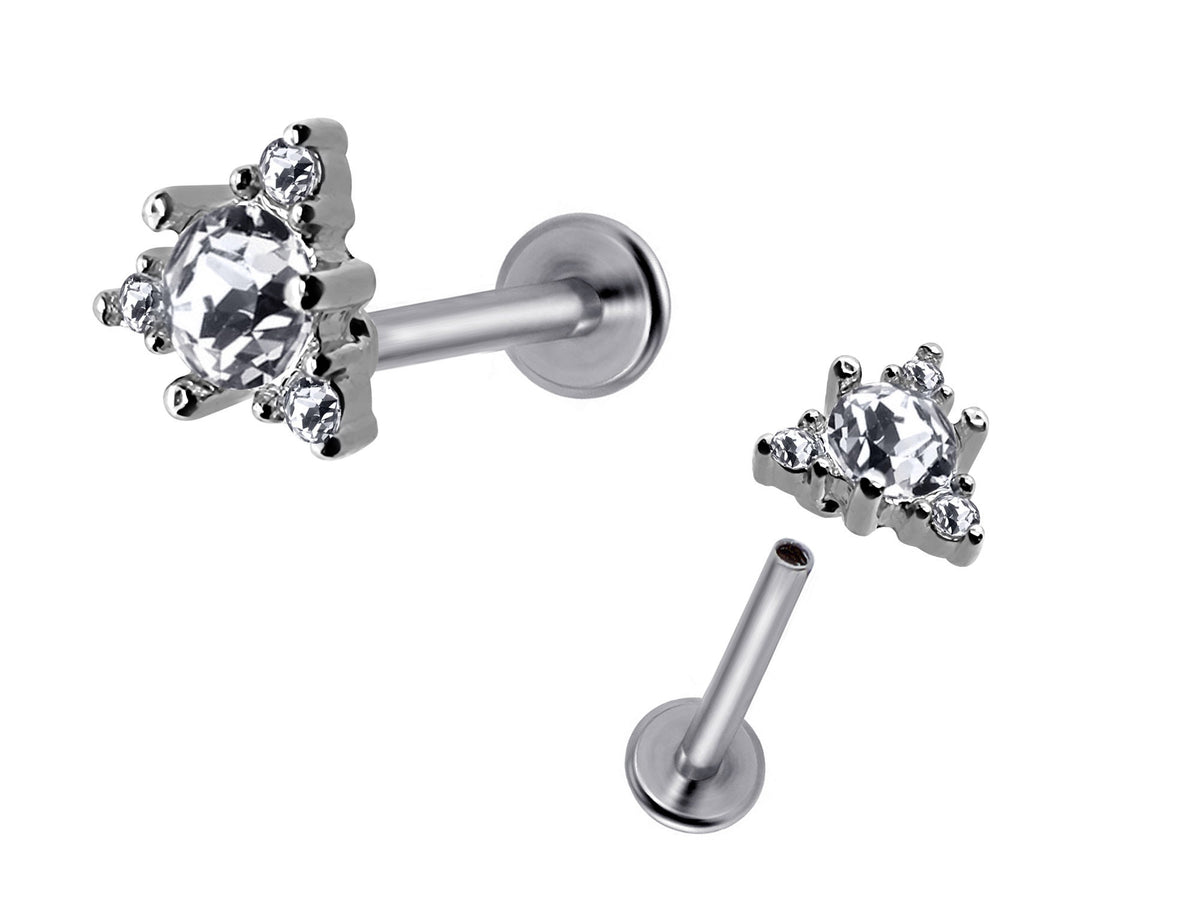 Titanium 16G Helix Stud Cartilage Piercing, Tragus Earrings, Forward Helix  - Internally Threaded Body Jewellery Ear Piercing