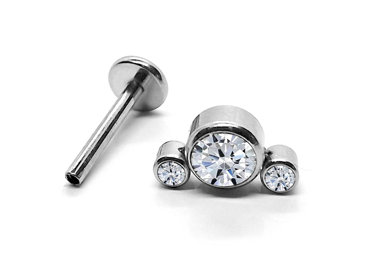 Titanium 18G Helix Stud Earrings, Tragus and Cartilage Earrings  - 8mm Internally Threaded Body Jewellery Ear Piercing