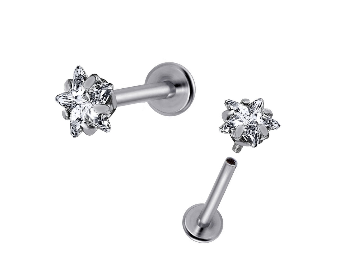 Titanium 16G Helix Stud Cartilage Piercing, Tragus Earrings, Forward Helix  - Internally Threaded Body Jewellery Ear Piercing