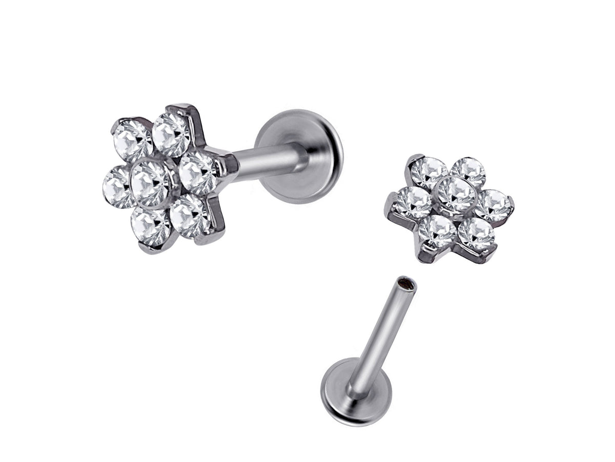 Titanium 18G Helix Stud Earrings, Tragus and Cartilage Earrings  - 8mm Internally Threaded Body Jewellery Ear Piercing