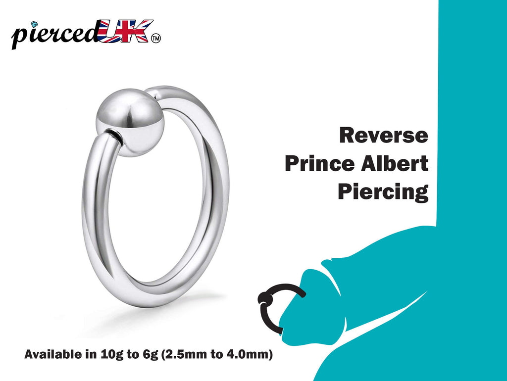 [DEACTIVATED]Prince Albert Piercing, Captive Bead Ring Piercings for Genital, Septum Ring, Lip, Nipple Ring Gauge 12g to 00g - Big Gauge with Spring Ball