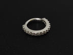 Silver Dainty Hoop Earrings, Cartilage Ring with CZ Stone Crystals Set - 20G (0.8mm) - Body Jewellery