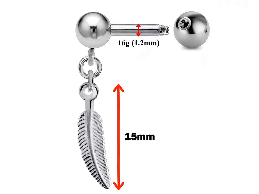 Barbell Piercing, Cross Barbell Earring – 16g (1.2mm) – Dreamcatcher Charm Barbell Piercing for  Nipple Piercing, Ear, Tragus, Helix, Daith