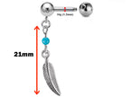 Barbell Piercing, Cross Barbell Earring – 16g (1.2mm) – Dreamcatcher Charm Barbell Piercing for  Nipple Piercing, Ear, Tragus, Helix, Daith
