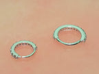 Silver Dainty Hoop Earrings, Cartilage Ring with CZ Stone Crystals Set - 20G (0.8mm) - Body Jewellery