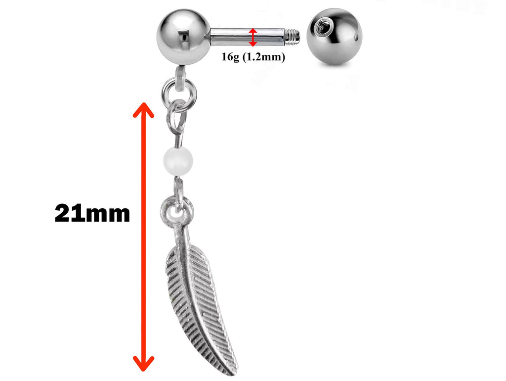 Barbell Piercing, Cross Barbell Earring – 16g (1.2mm) – Dreamcatcher Charm Barbell Piercing for  Nipple Piercing, Ear, Tragus, Helix, Daith