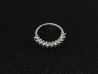 Silver Daith Piercing, Ear Rook Ring, Conch Ring with CZ Crystals Sets - 20G (0.8mm) - Ear Piercing Body Jewellery