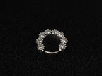 Silver Dainty Earrings, Daith Piercing, Ear Rook Ring with Flower CZ Crystals - 20G (0.8mm) - Ear Piercing Body Jewellery